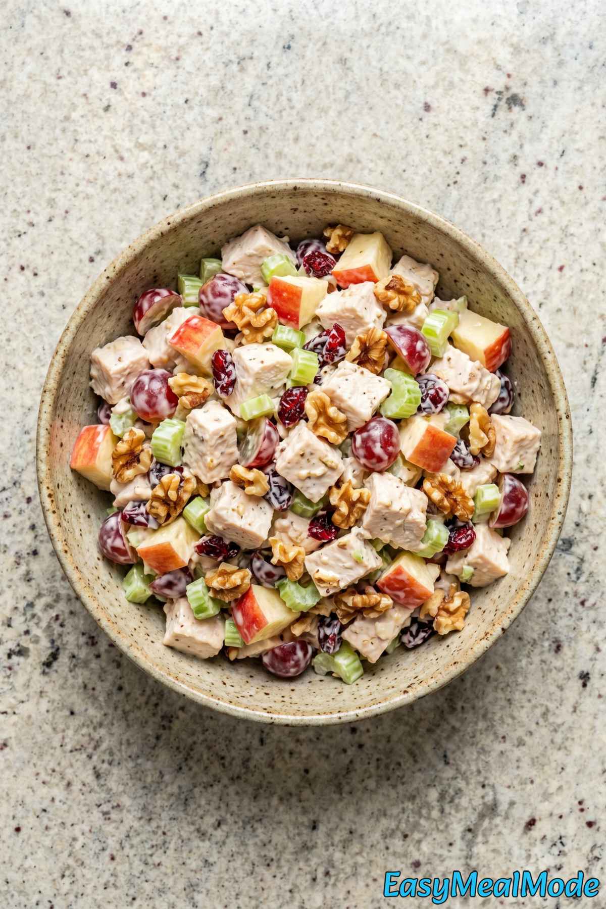 Light chicken salad with apples & walnuts