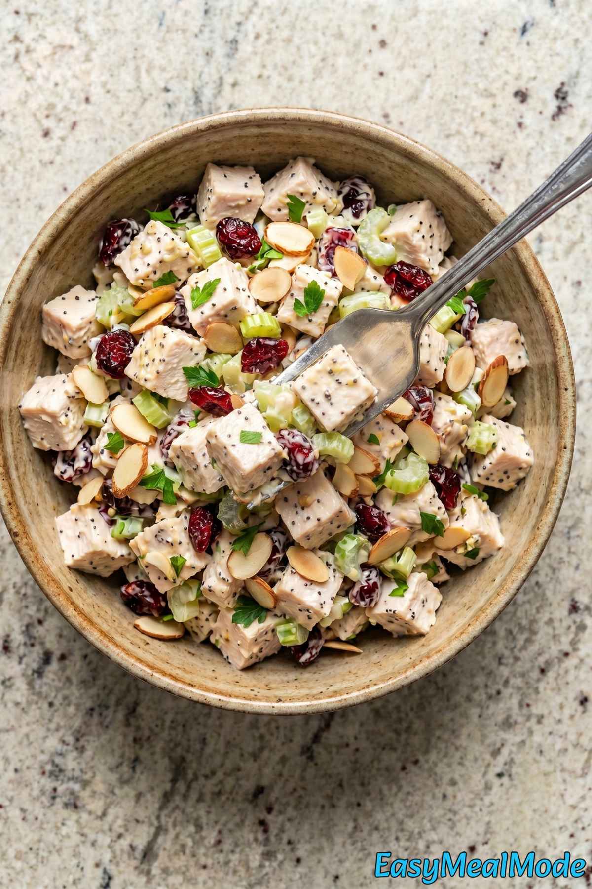 Wholesome chicken salad with cranberry & almond