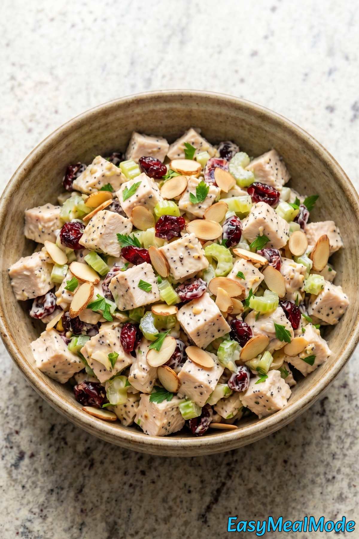 Easy chicken salad with cranberries and almonds