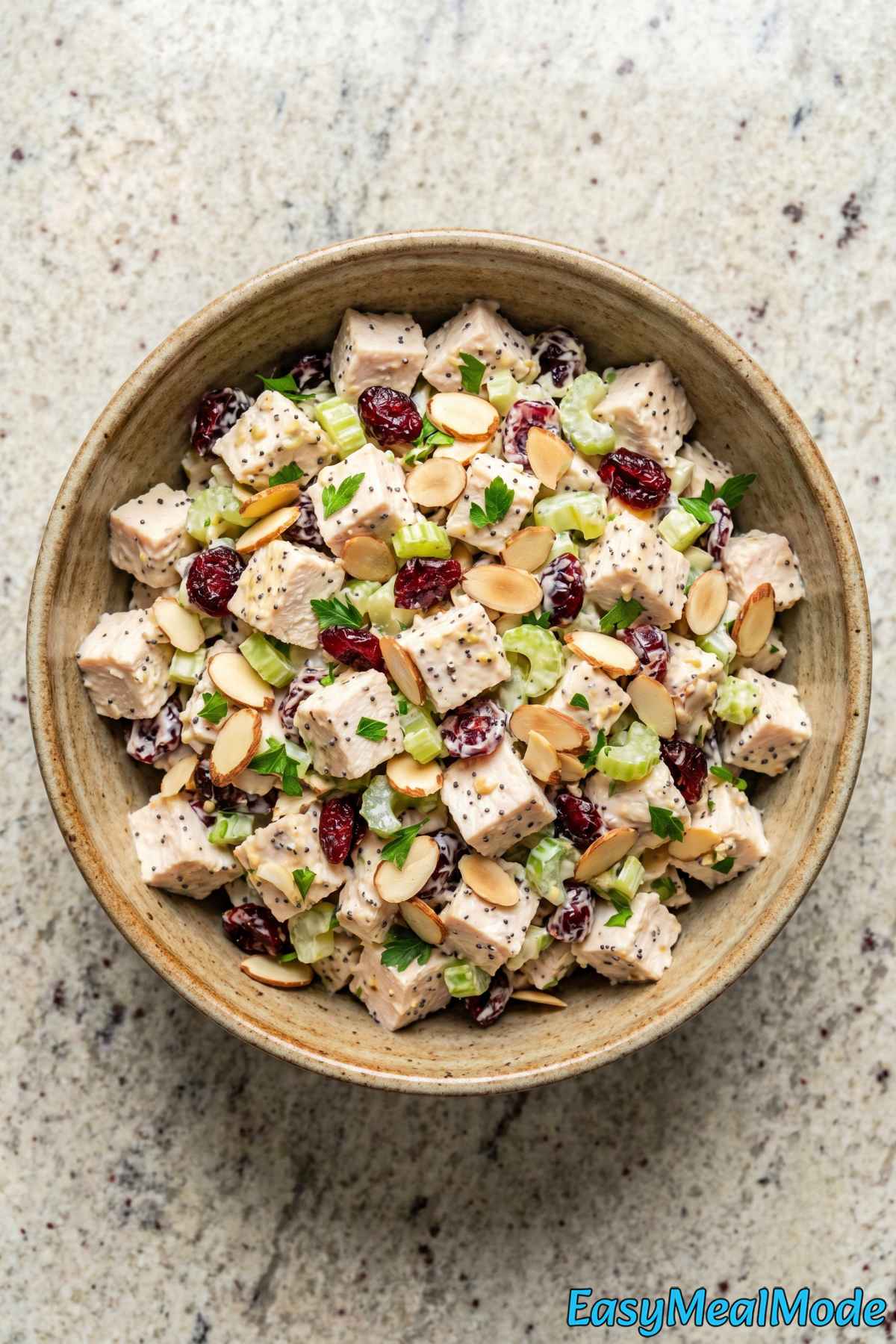 Tender chicken salad with cranberries & almonds