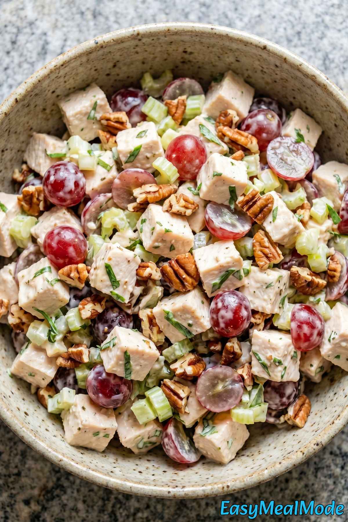 Easy chicken salad with grapes and toasted pecans