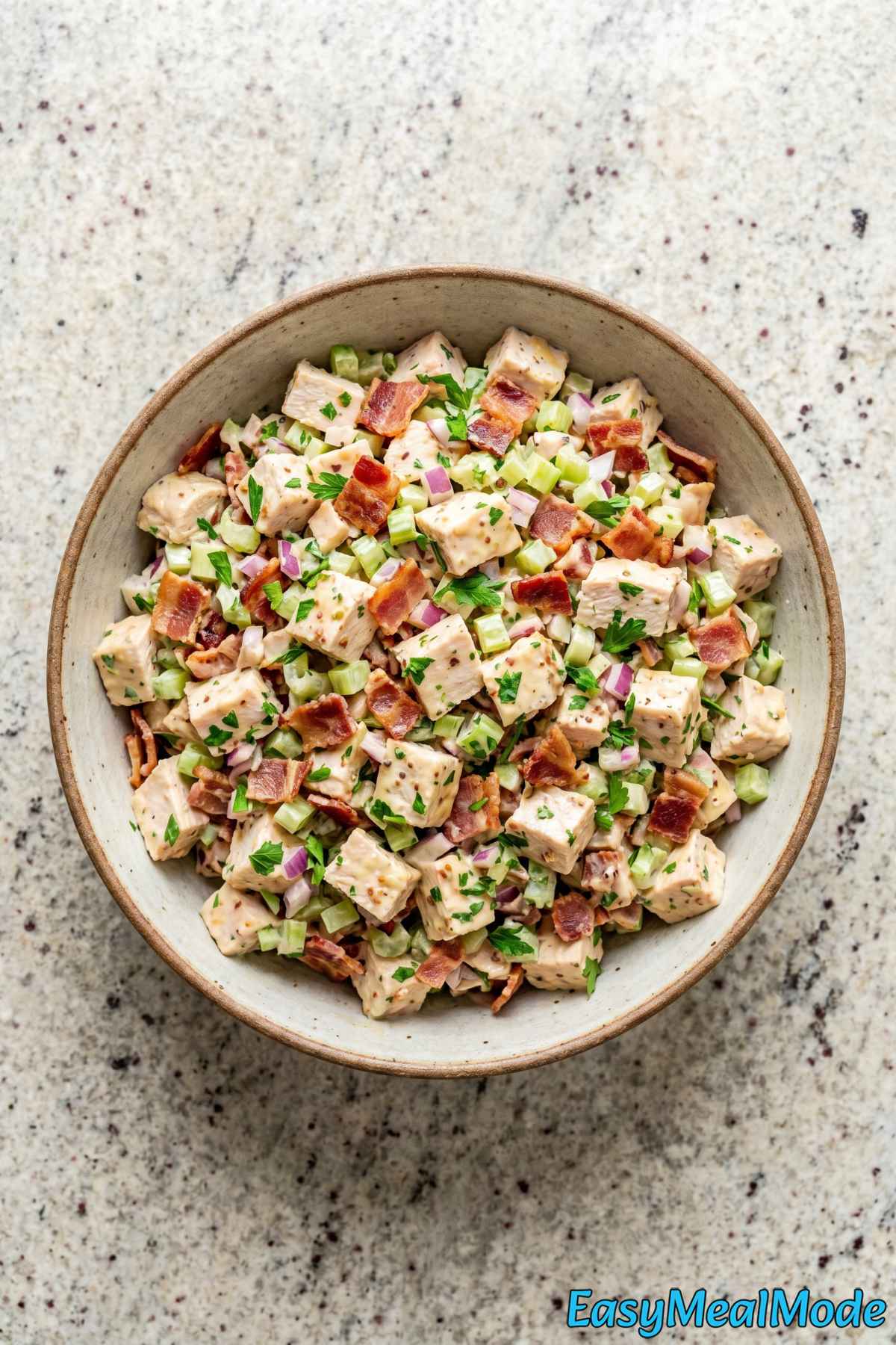 Savory chicken salad with honey mustard & bacon
