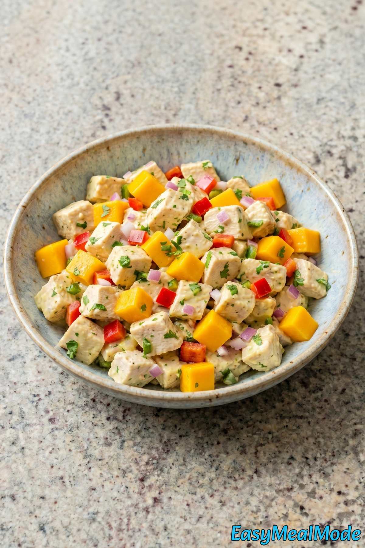 Wholesome chicken salad with mango cilantro lime