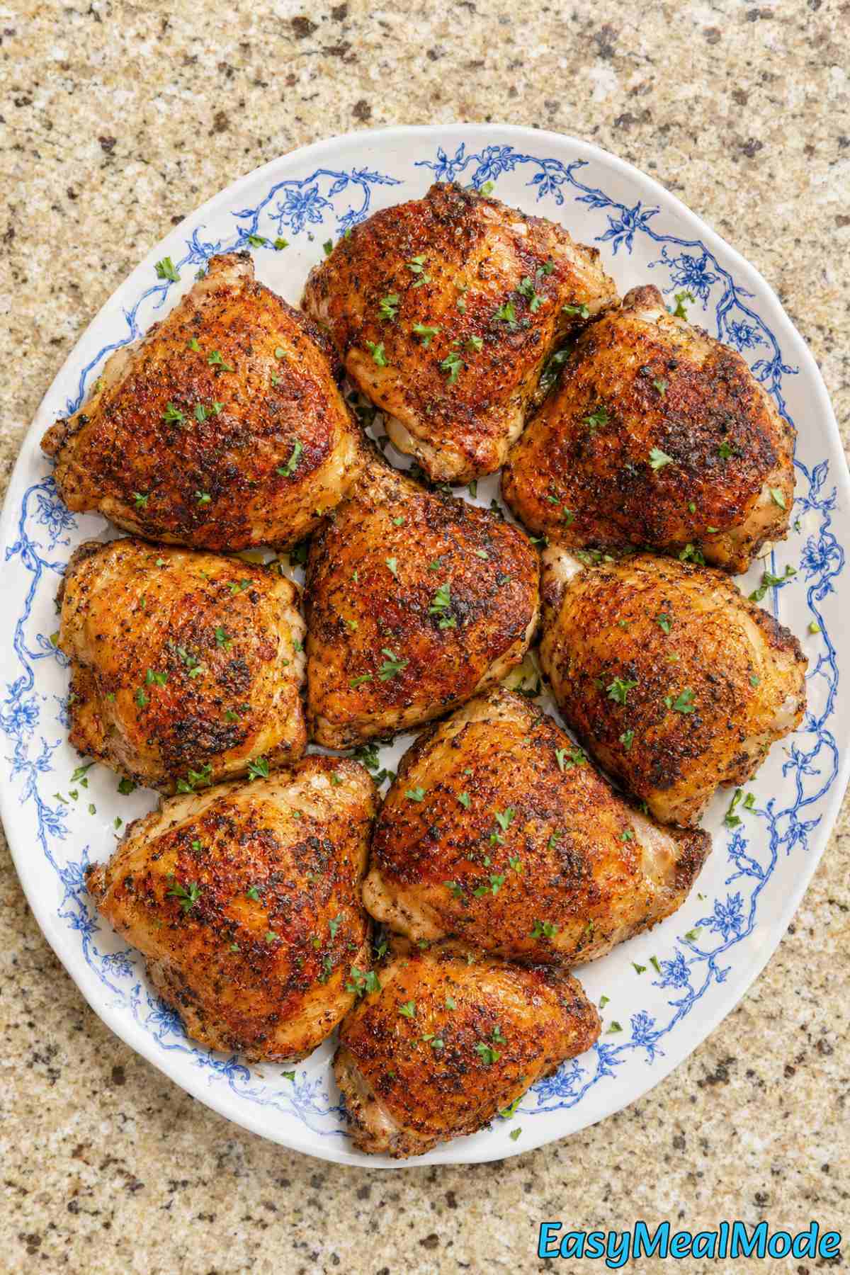 Simple high protein baked chicken thighs