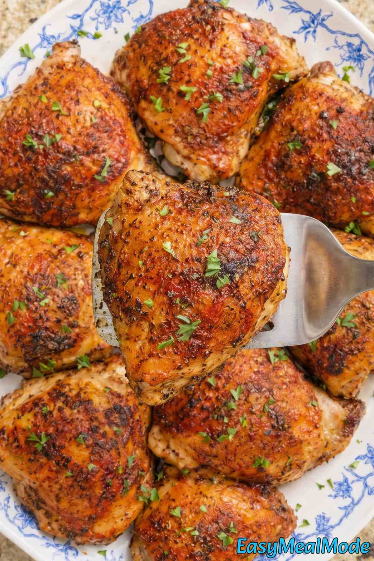 Savory high protein baked chicken thighs