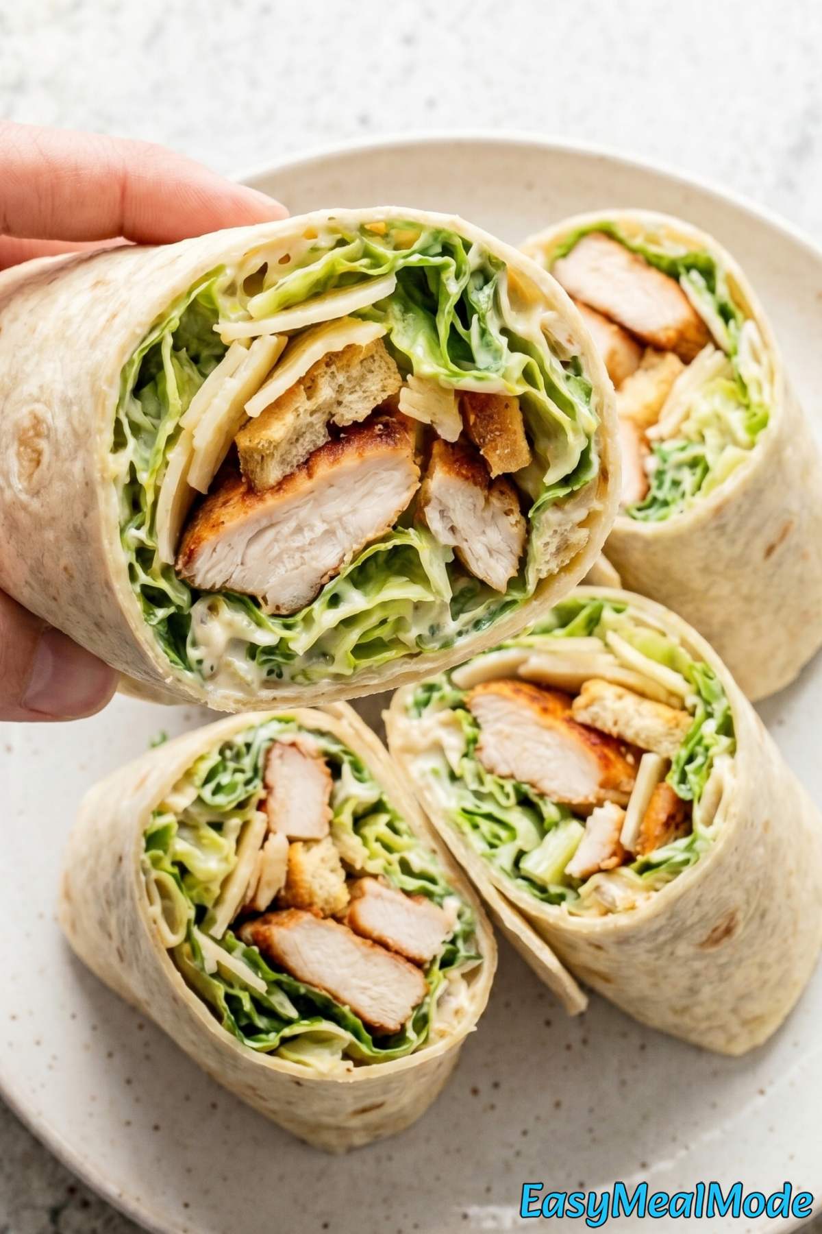 Savory high protein chicken Caesar wrap