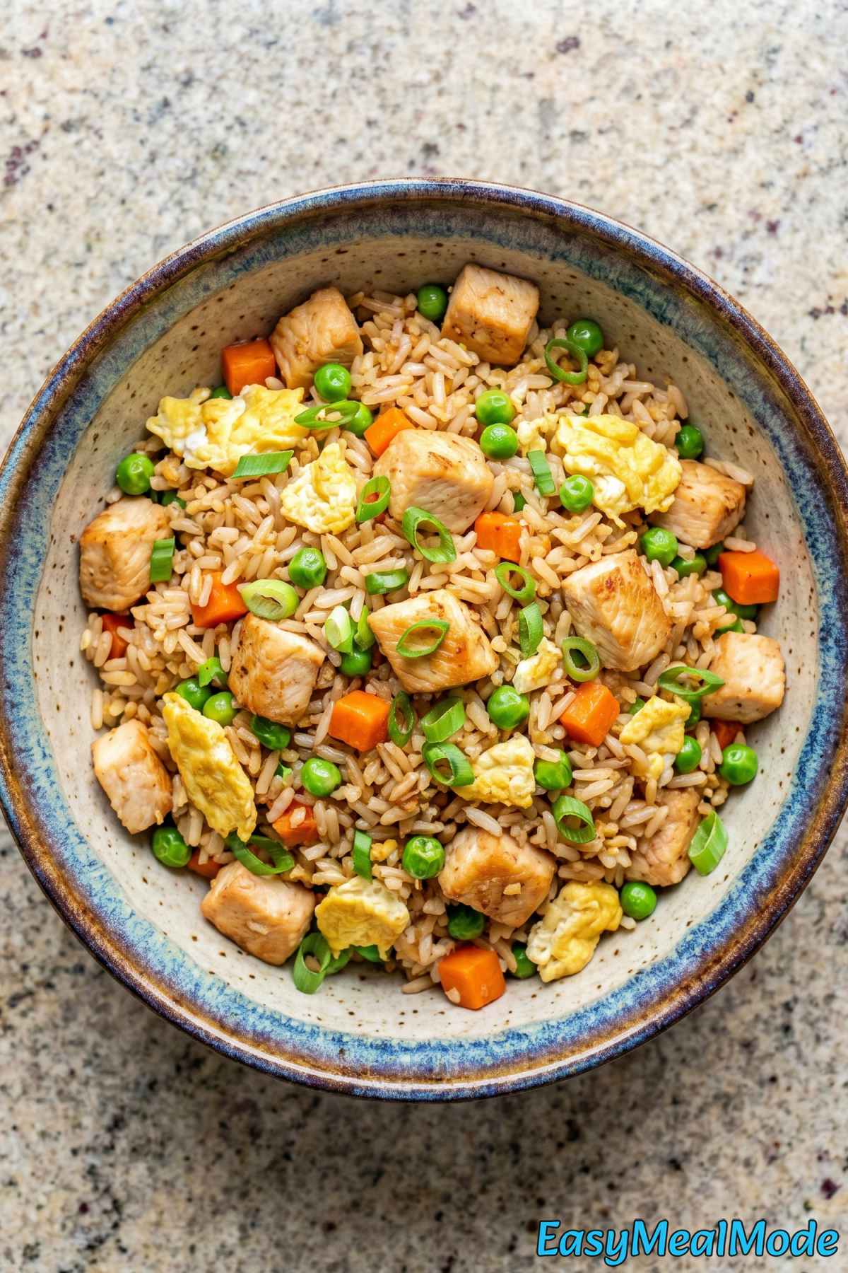 Flavorful high protein chicken fried rice