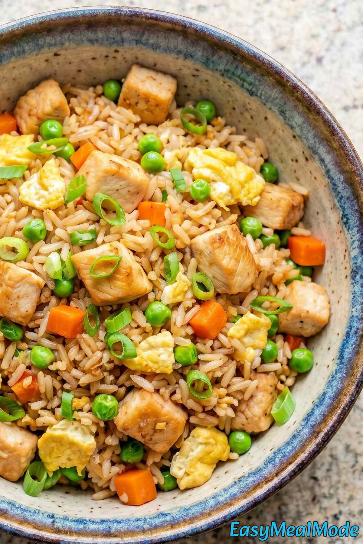 Easy high protein chicken fried rice