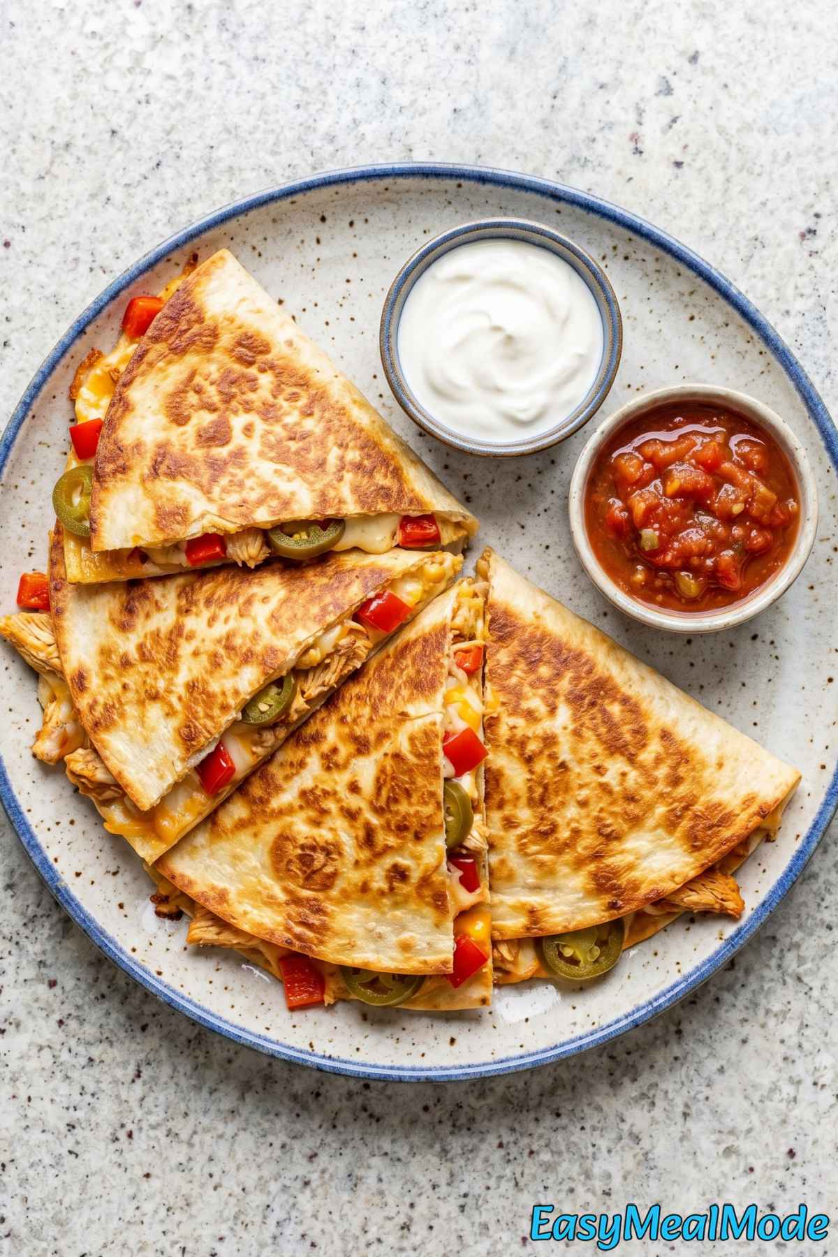 Cheesy high protein chicken quesadilla