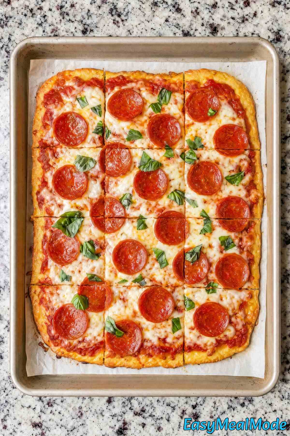 Warm cottage cheese flatbread on plate