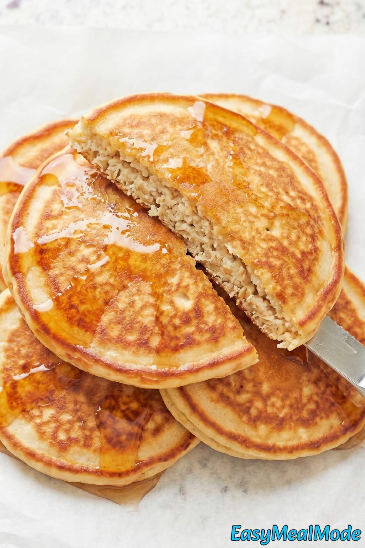 Warm high protein cottage cheese pancakes
