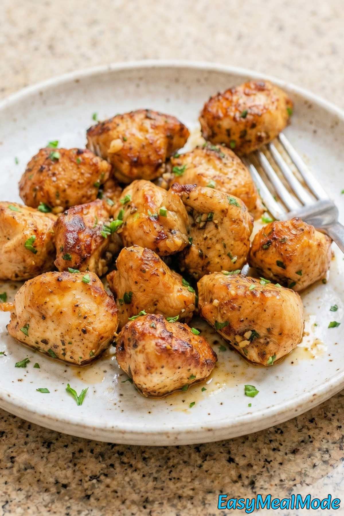 Flavorful garlic butter chicken bites served warm