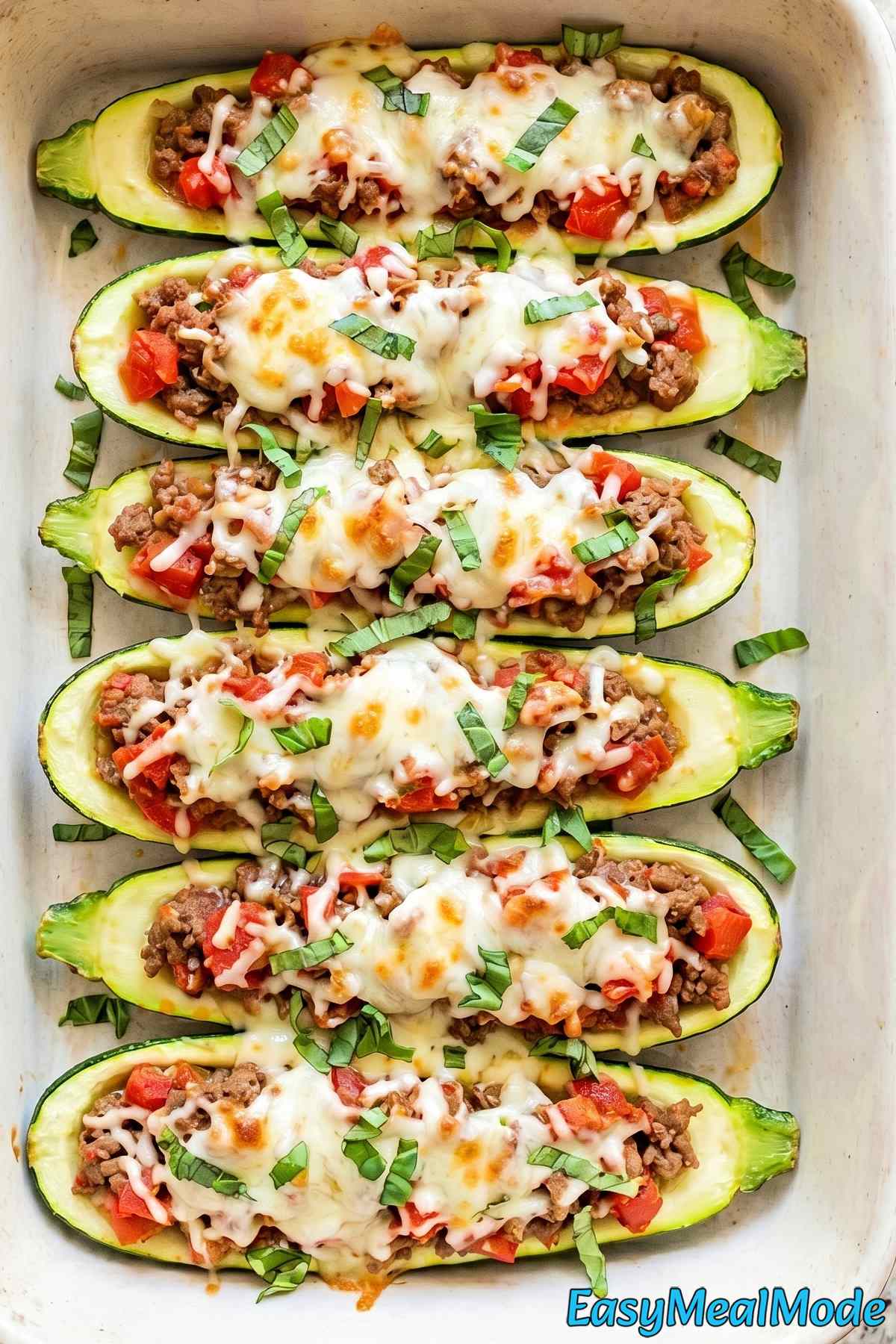 Wholesome high protein stuffed zucchini