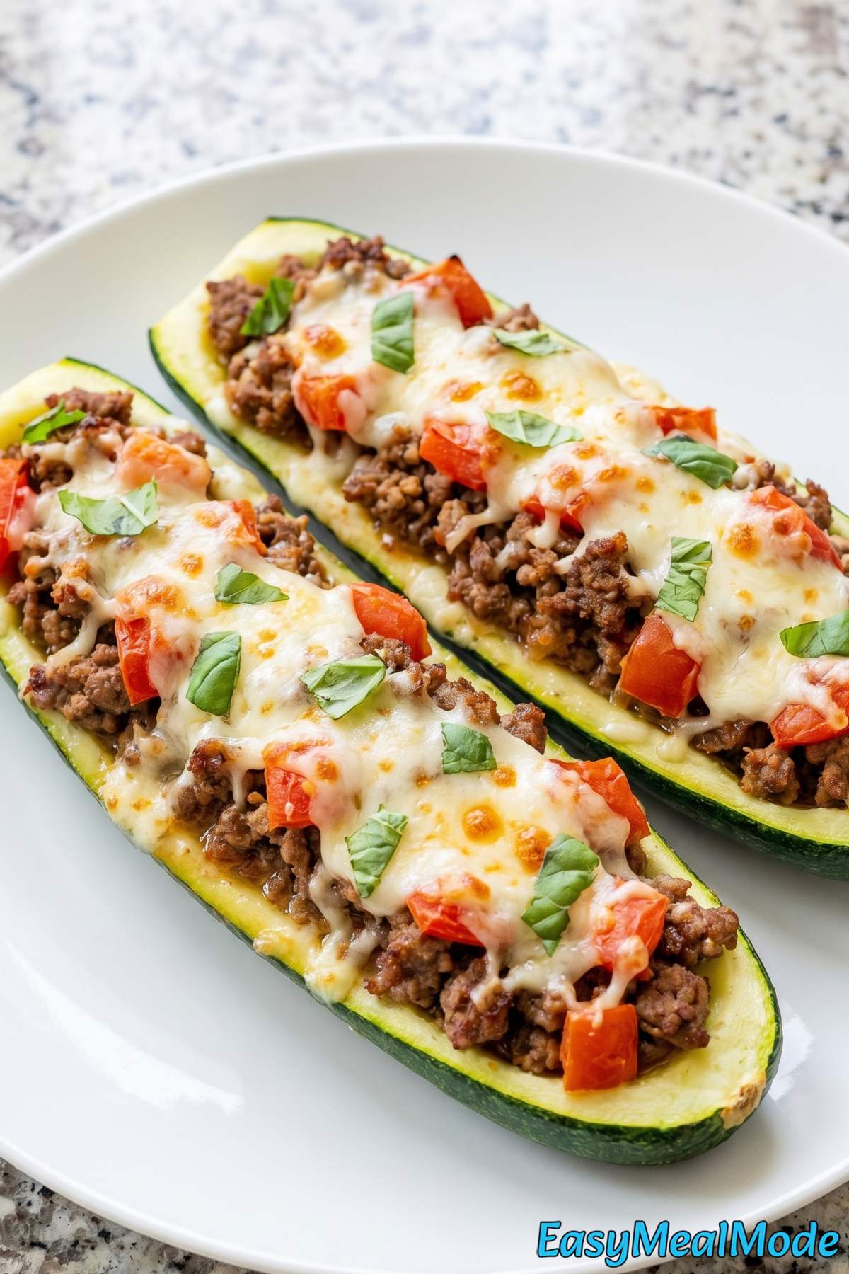 Satisfying high protein stuffed zucchini