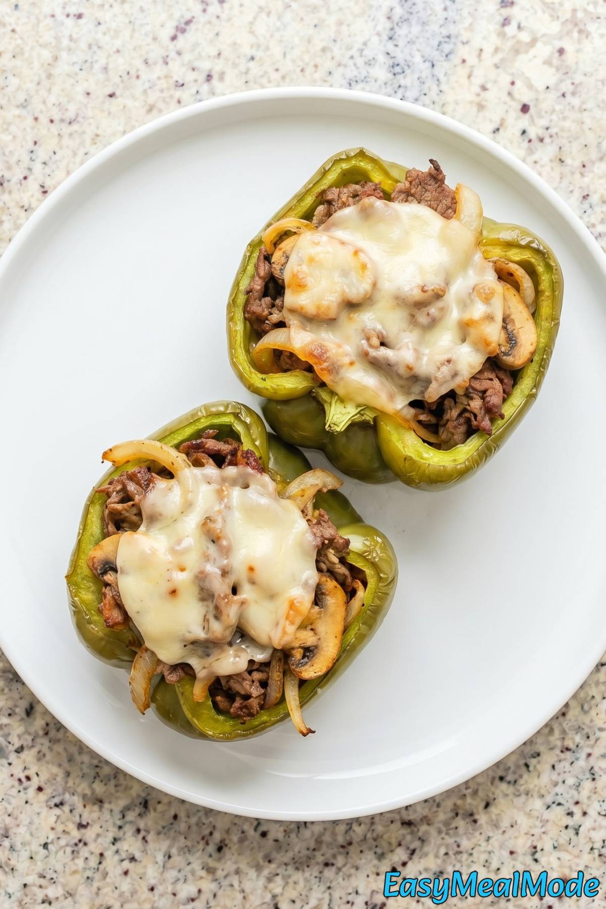 Loaded Philly cheesesteak stuffed peppers