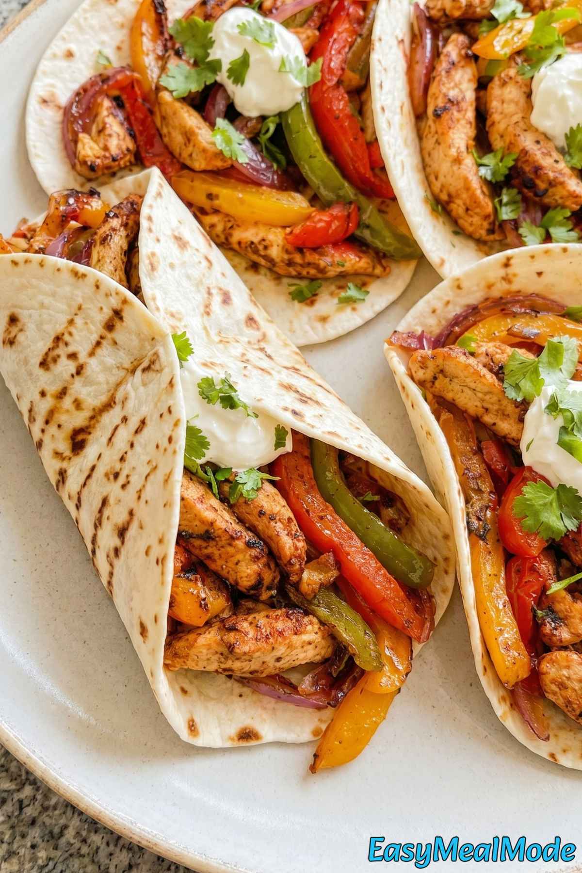 Savory high protein chicken fajitas