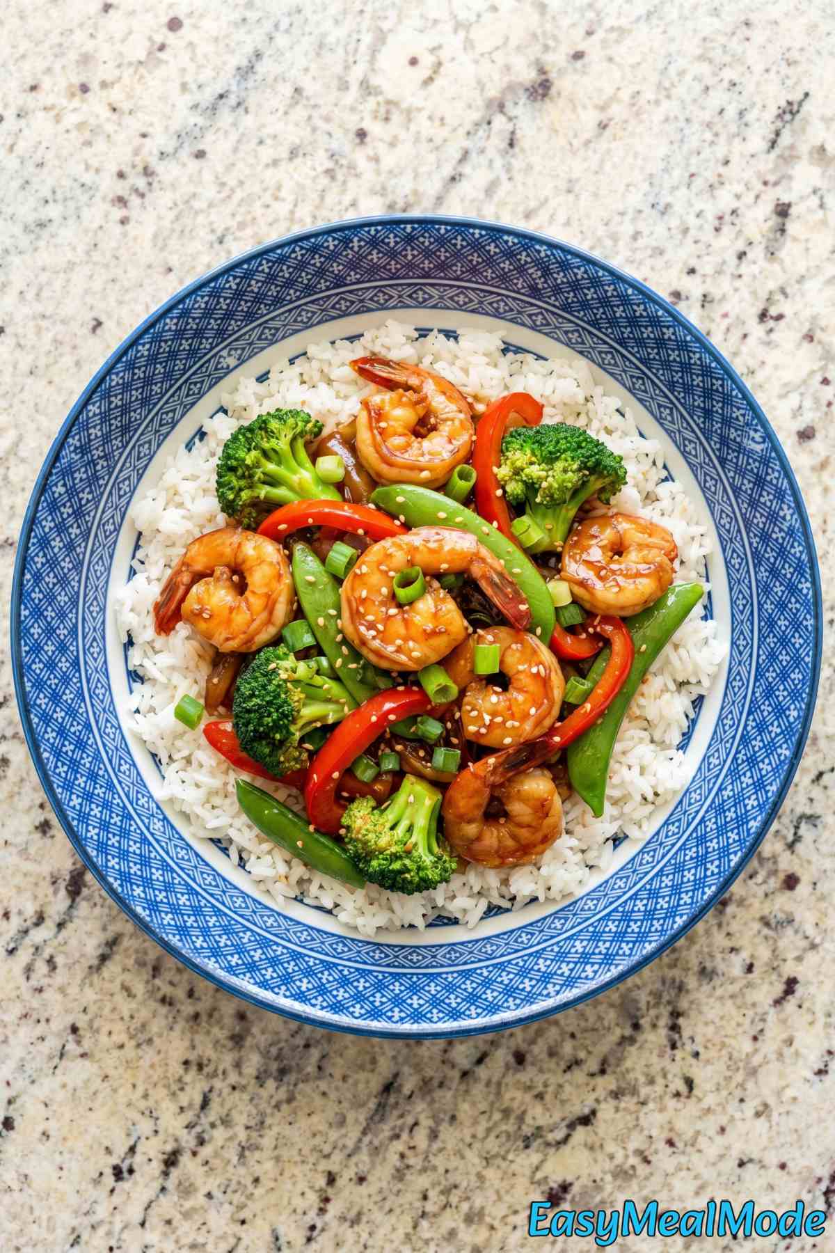 Quick high protein shrimp stir fry