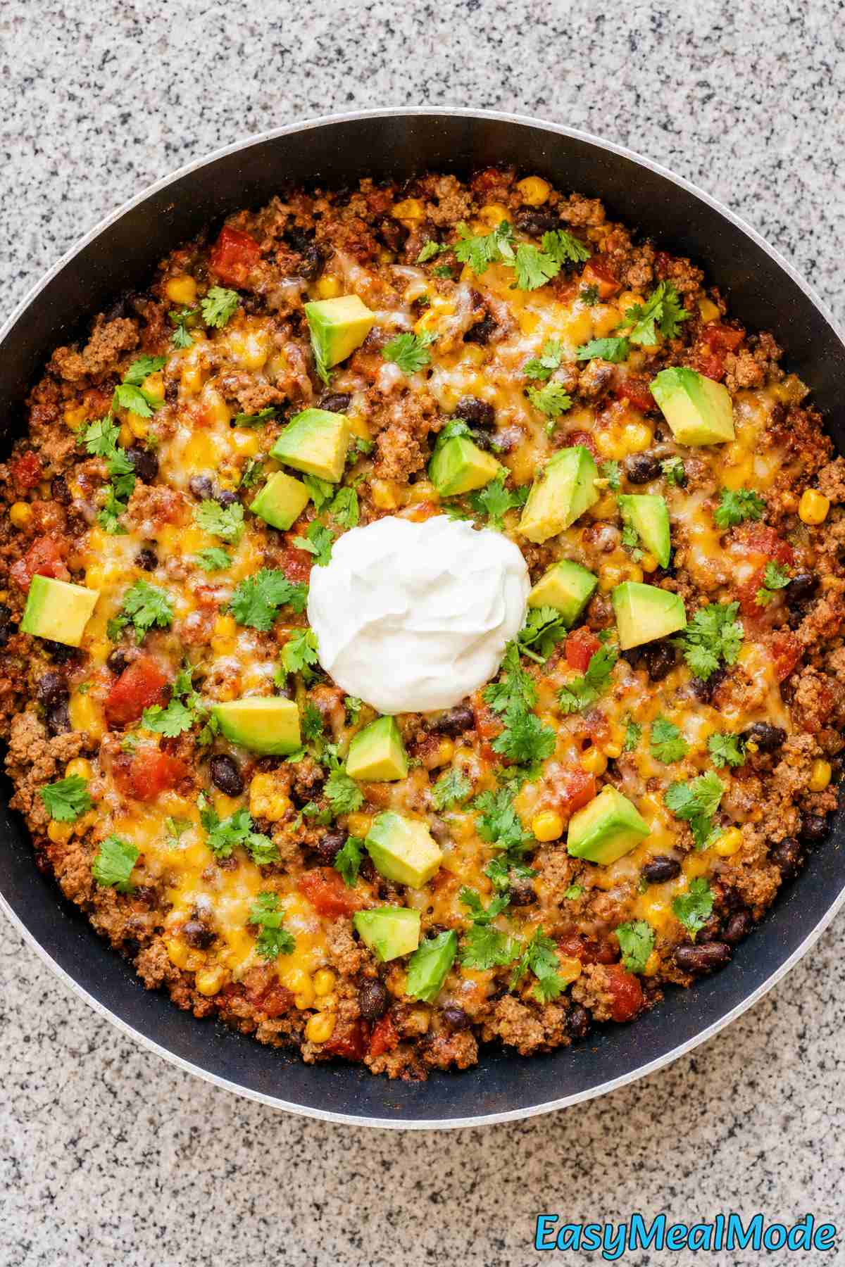 Zesty high protein turkey taco skillet