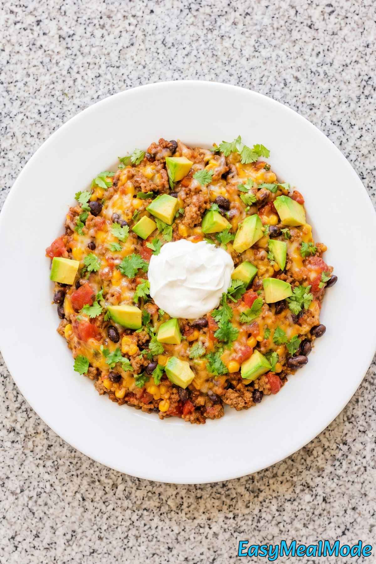 Savory high protein turkey taco skillet