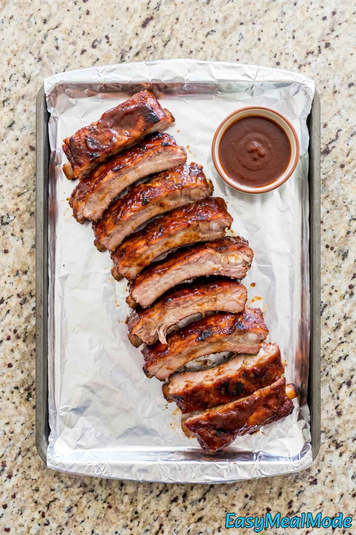 Saucy Instant Pot BBQ ribs served warm