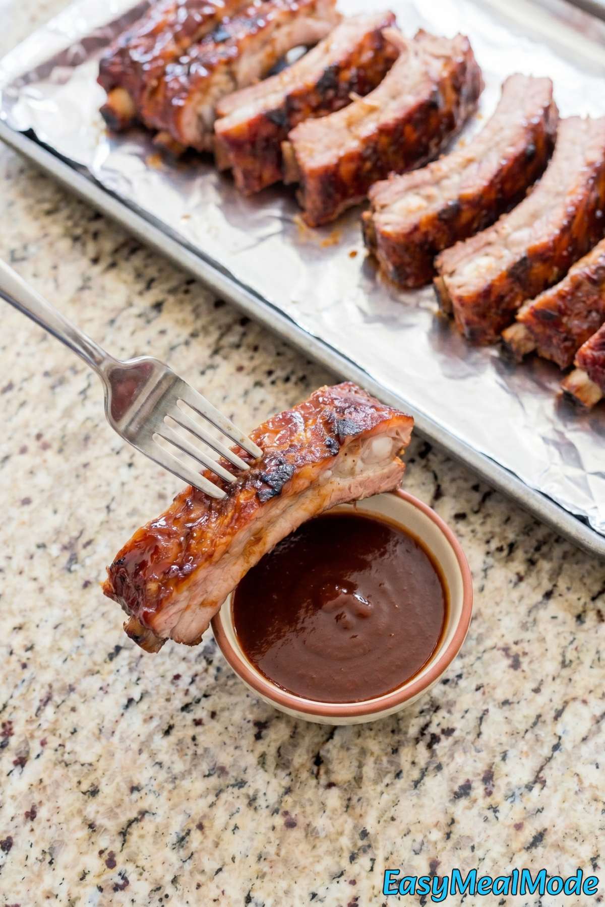 Smoky Instant Pot BBQ ribs plated