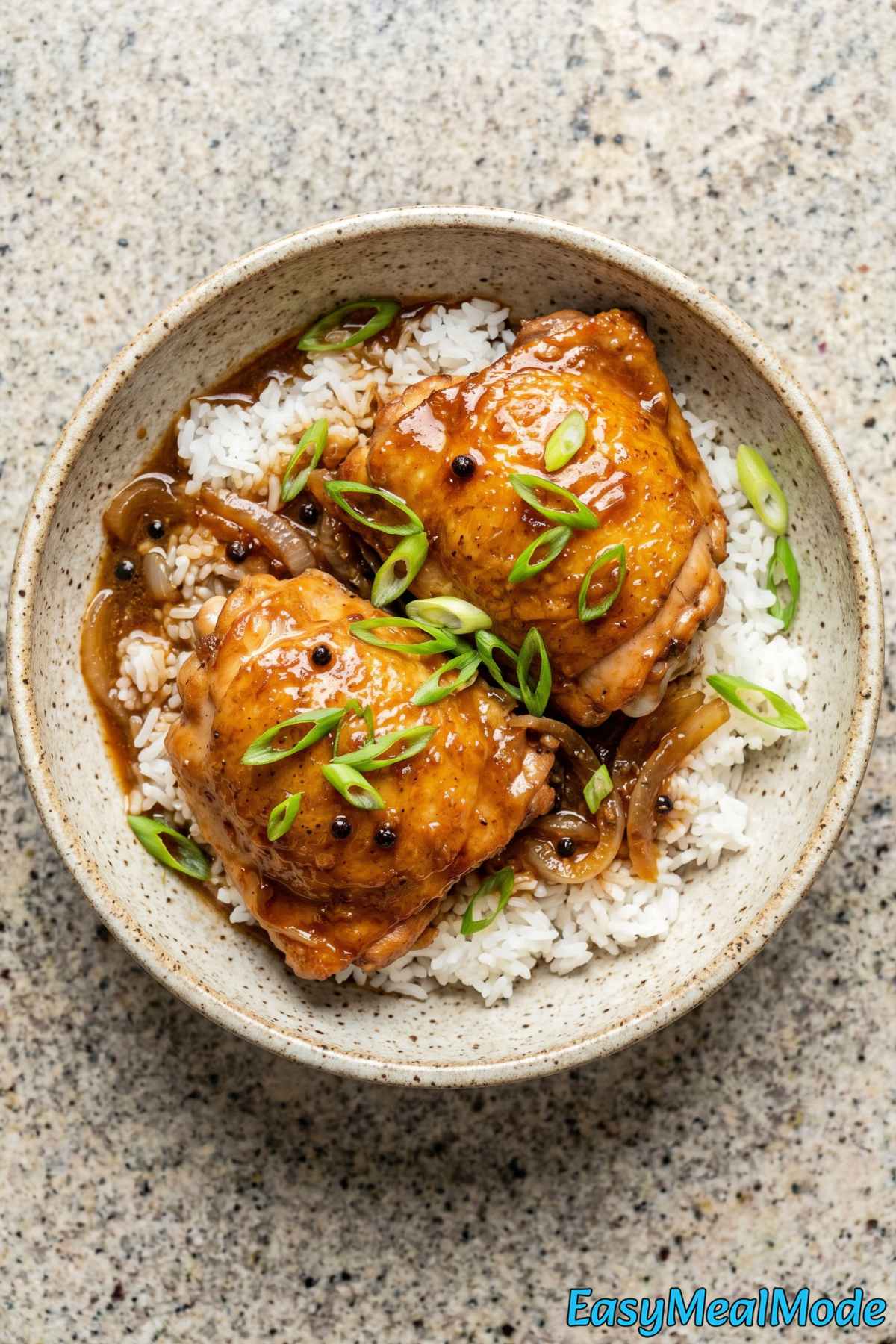 Flavorful Instant Pot Chicken Adobo bowl