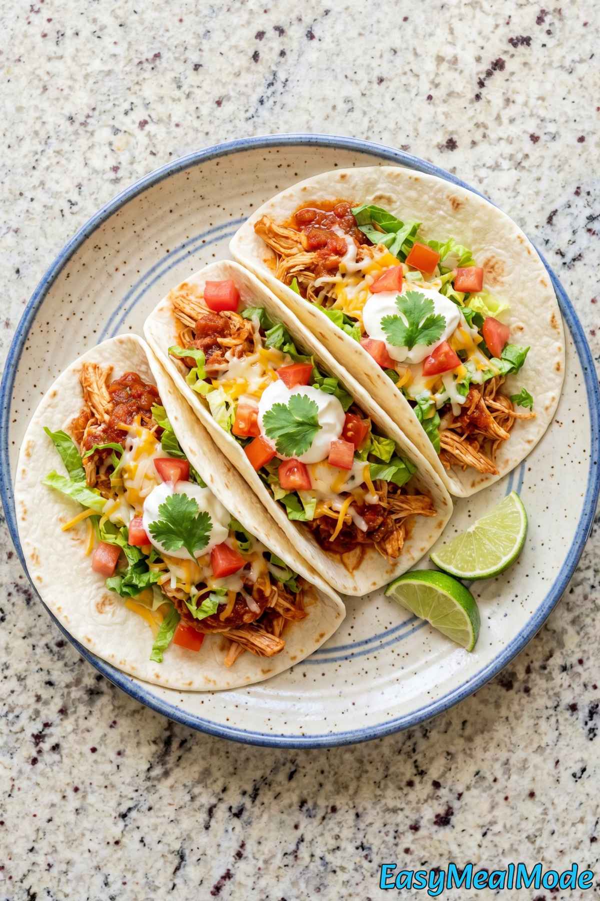 Zesty Instant Pot chicken tacos with lime