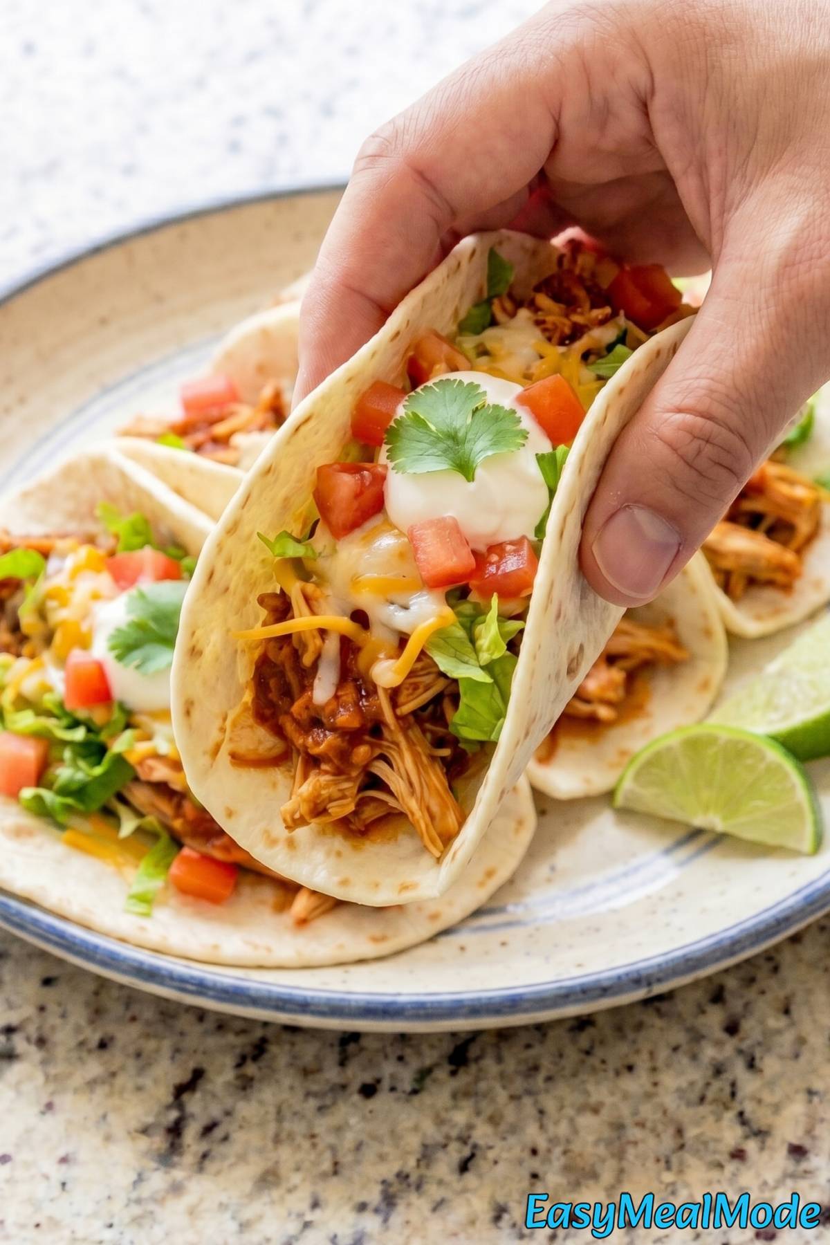 Flavorful Instant Pot chicken tacos served