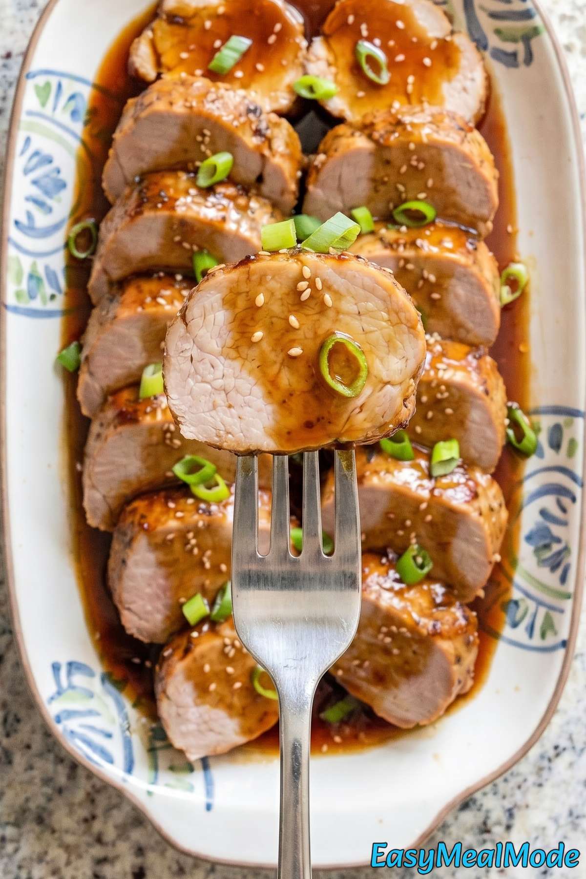 Flavorful Honey Garlic Pork Tenderloin plated