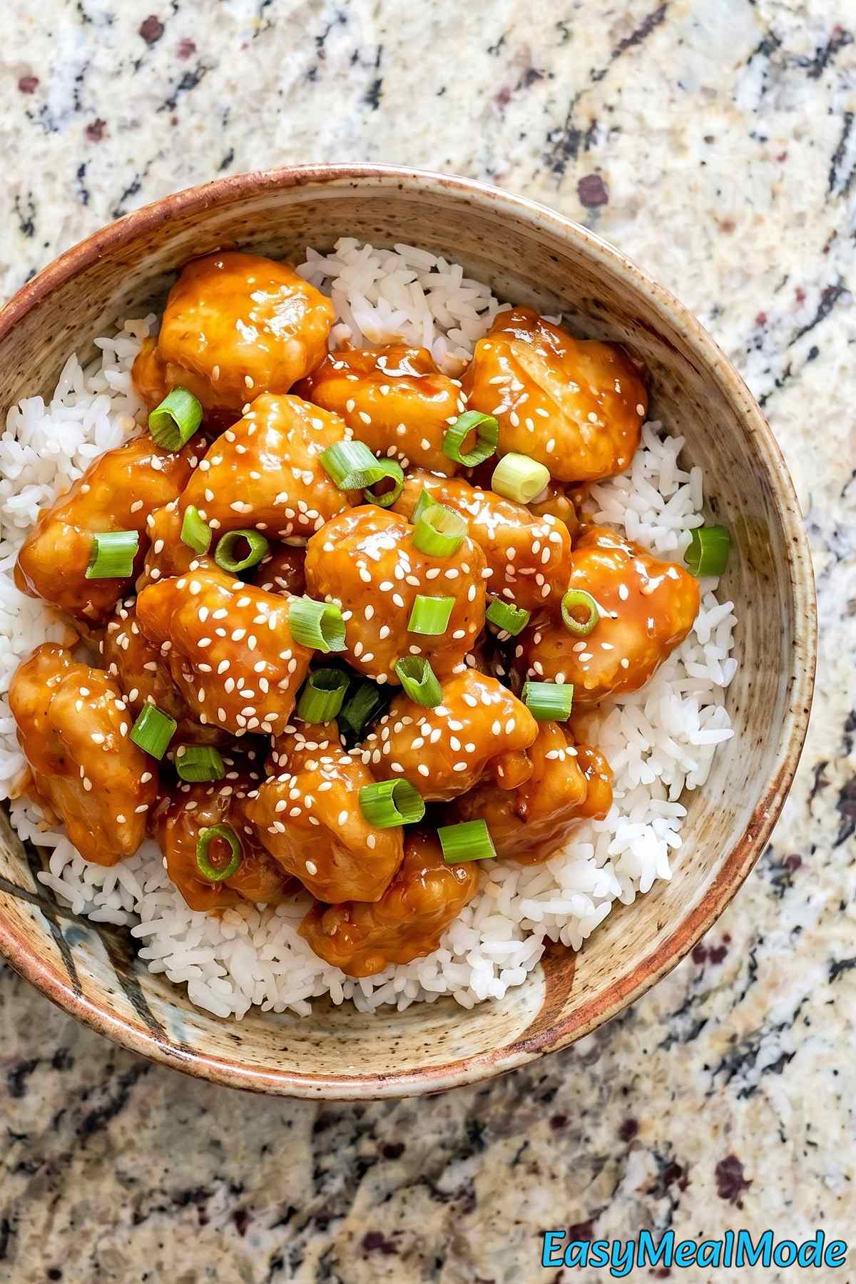 Tender Instant Pot orange chicken served