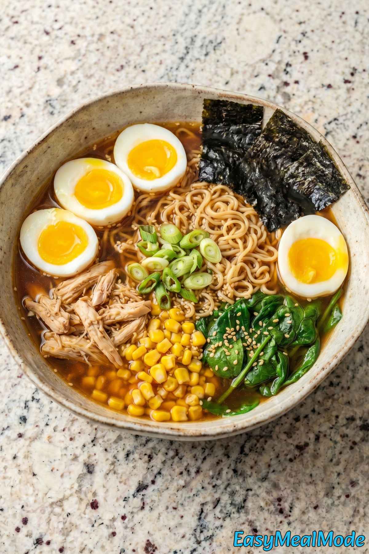 Comforting Instant Pot ramen with toppings