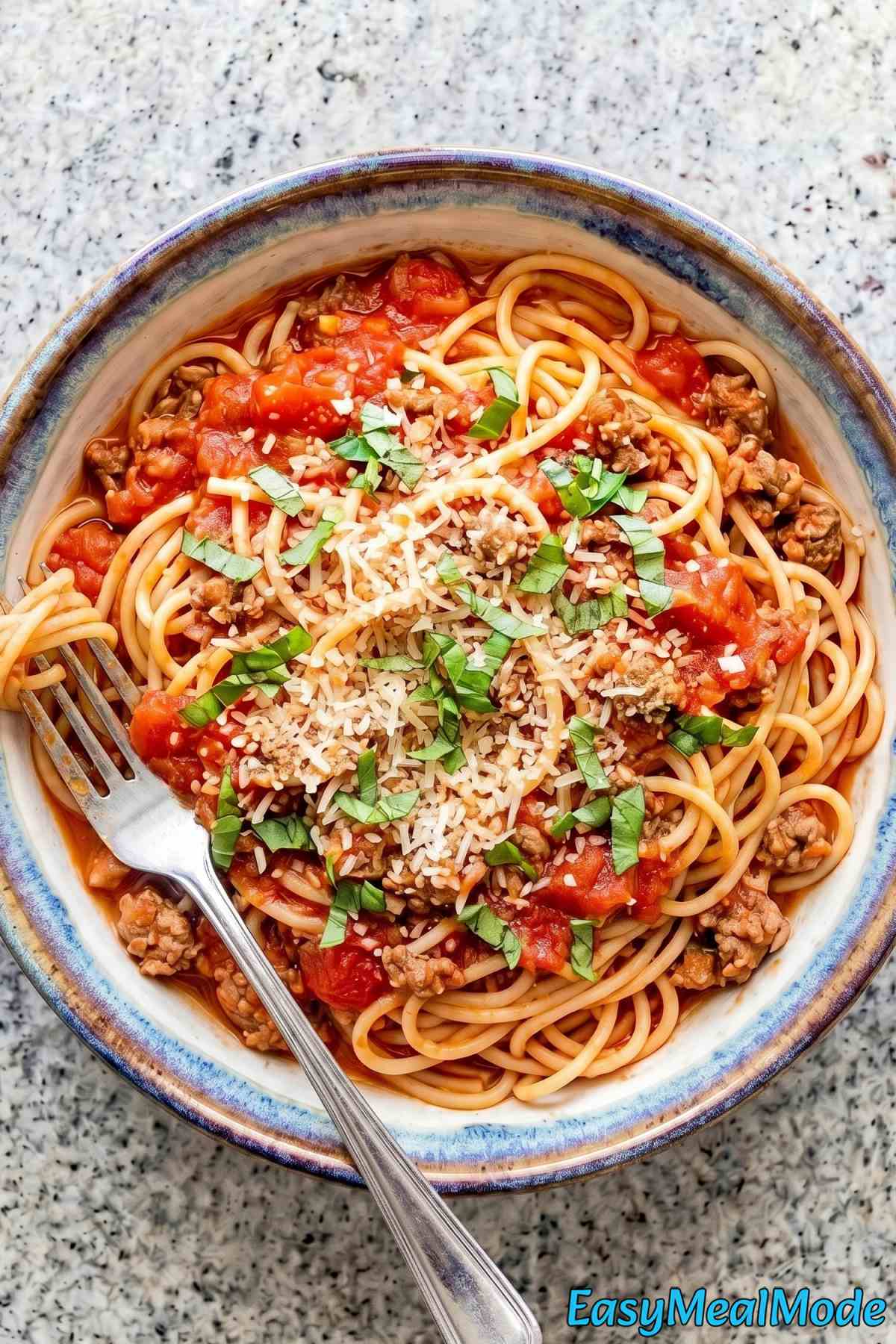Simple Instant Pot spaghetti recipe ready