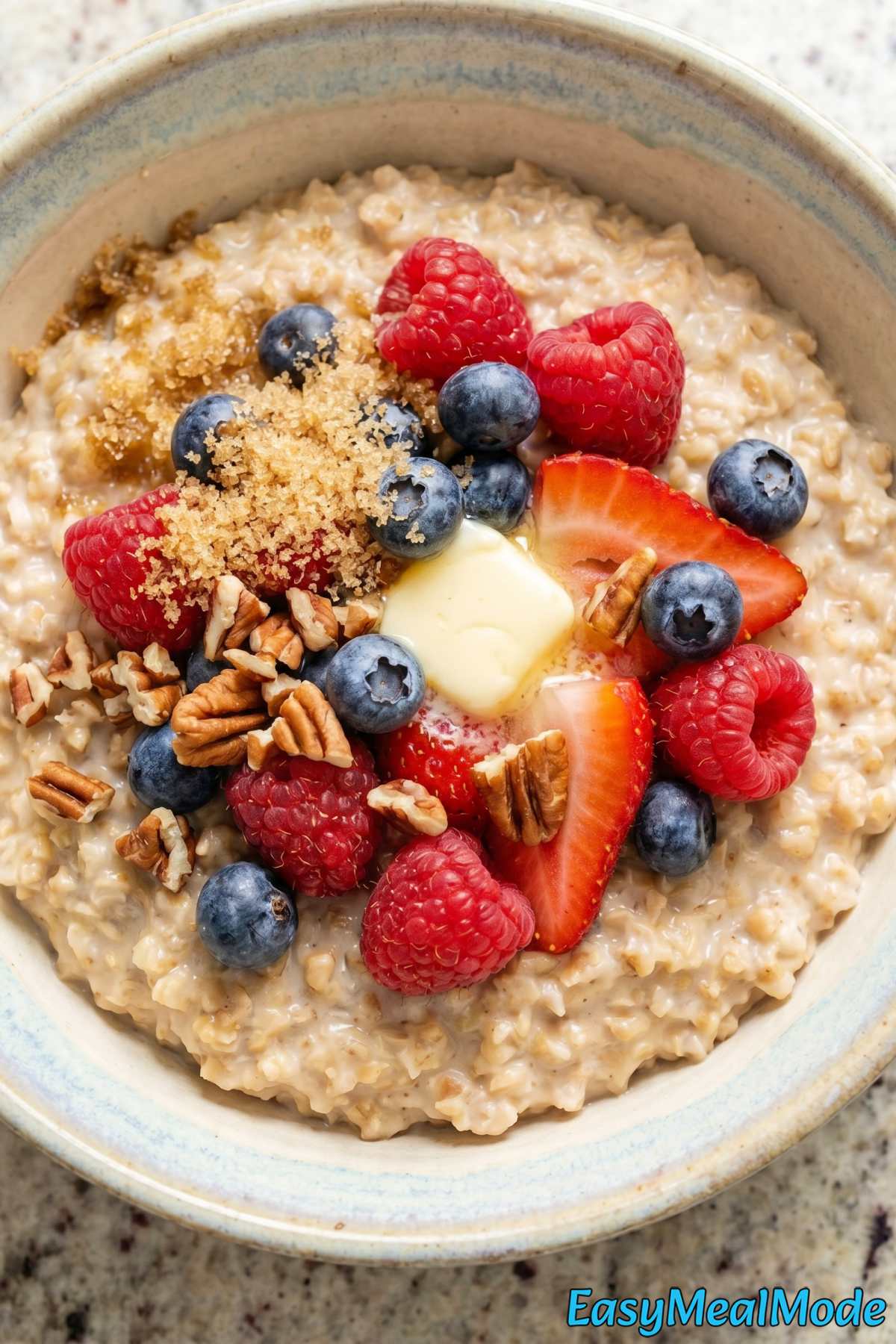 Easy Instant Pot steel cut oats closeup