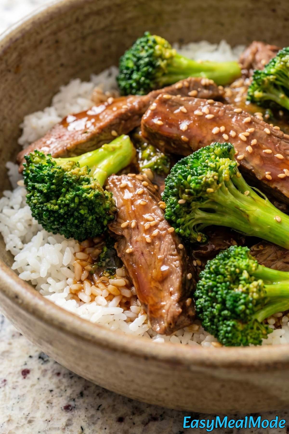 Hearty slow cooker beef and broccoli bowl