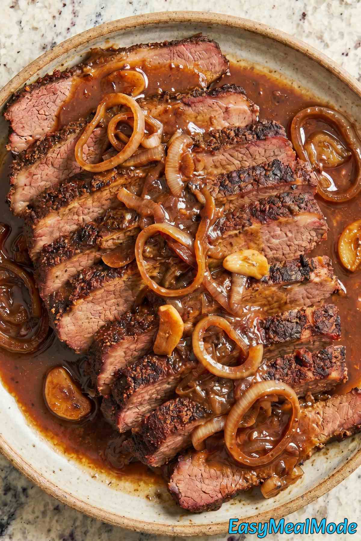 Comforting slow cooker brisket dinner plate