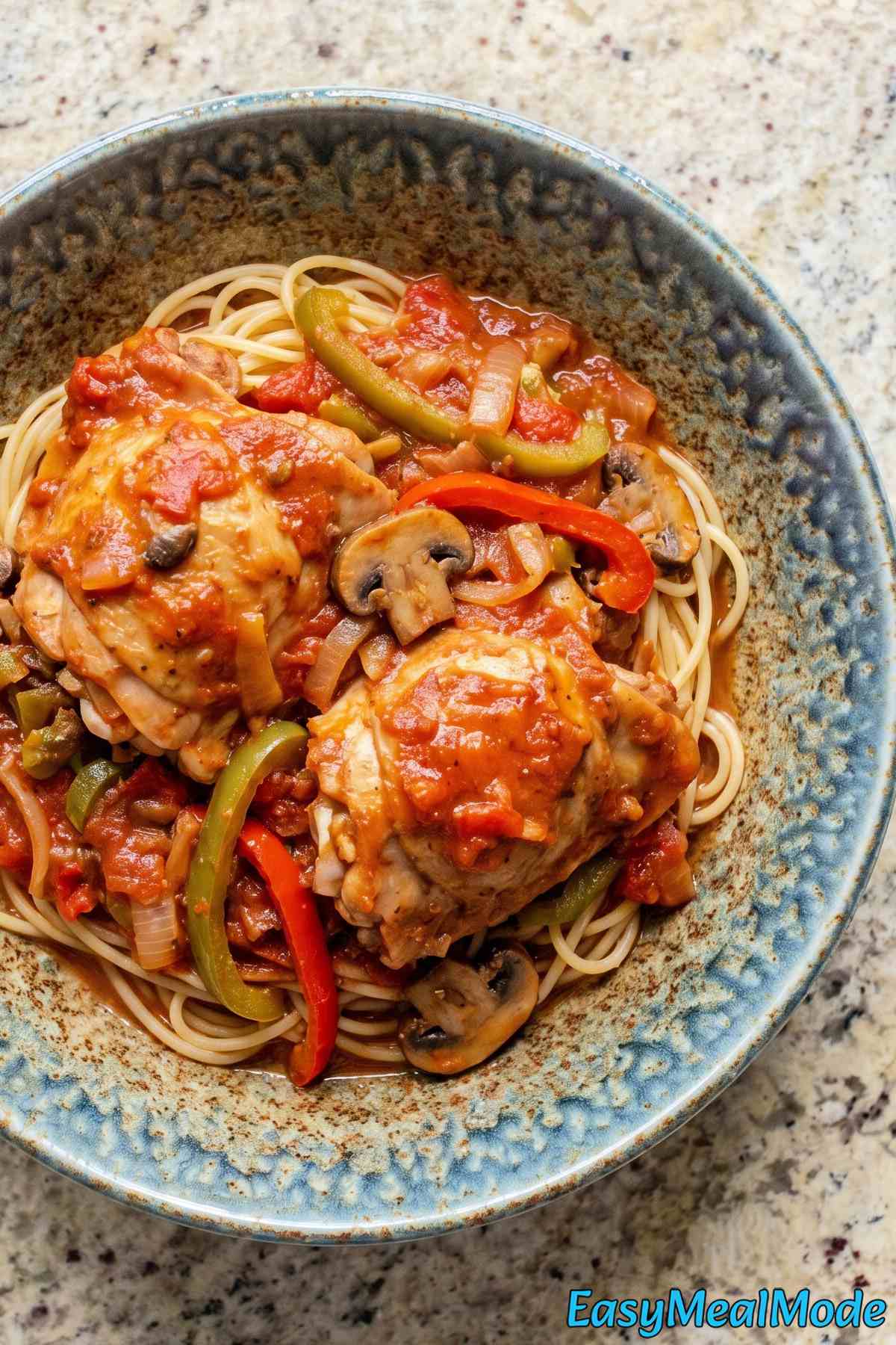 Flavorful slow cooker chicken cacciatore