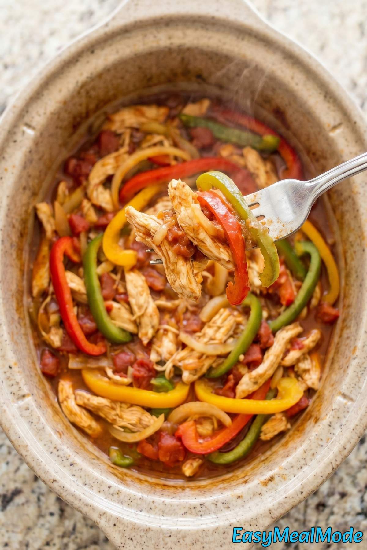 Zesty slow cooker chicken fajitas
