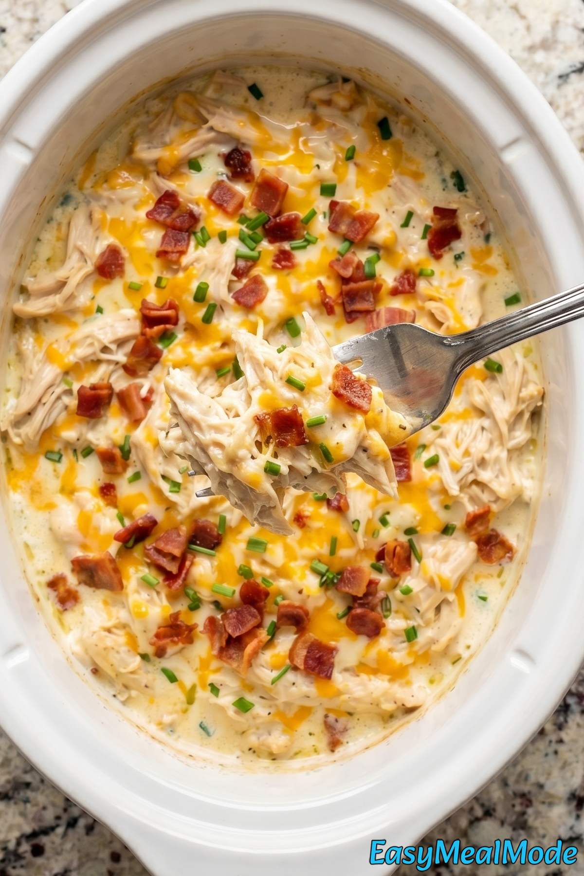 Comforting creamy ranch chicken in slow cooker