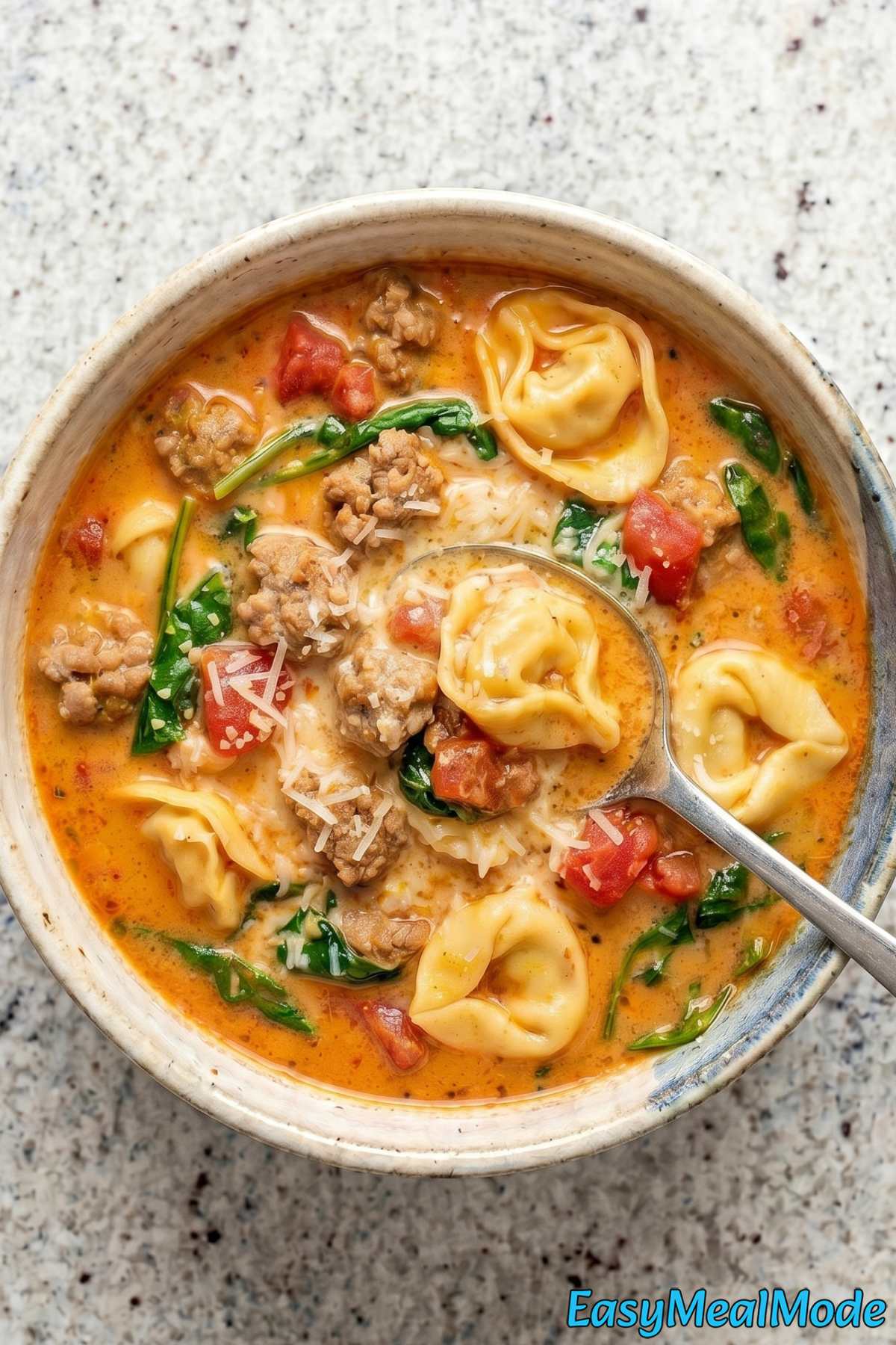 Wholesome slow cooker creamy tortellini soup