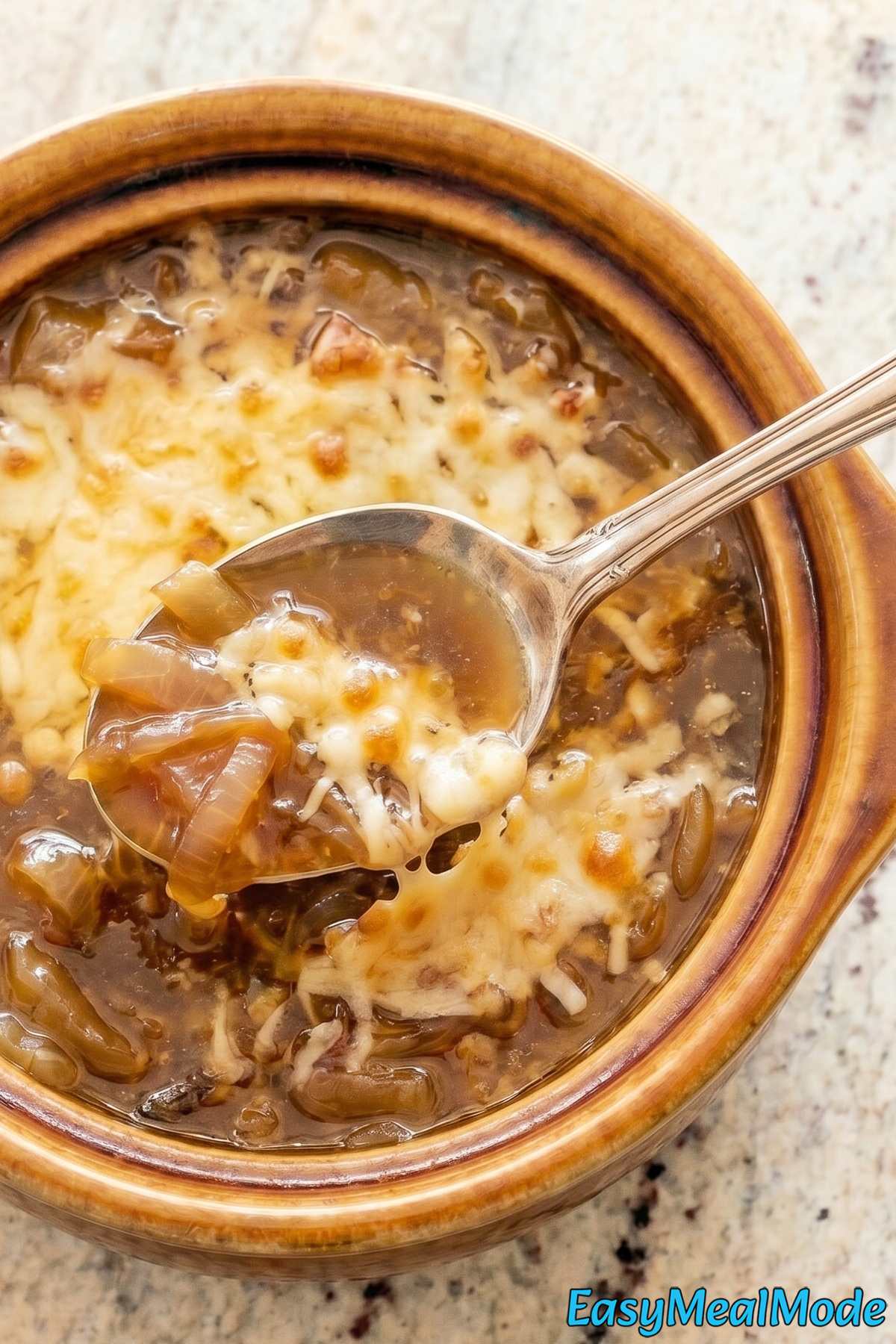 Rustic slow cooker French onion soup