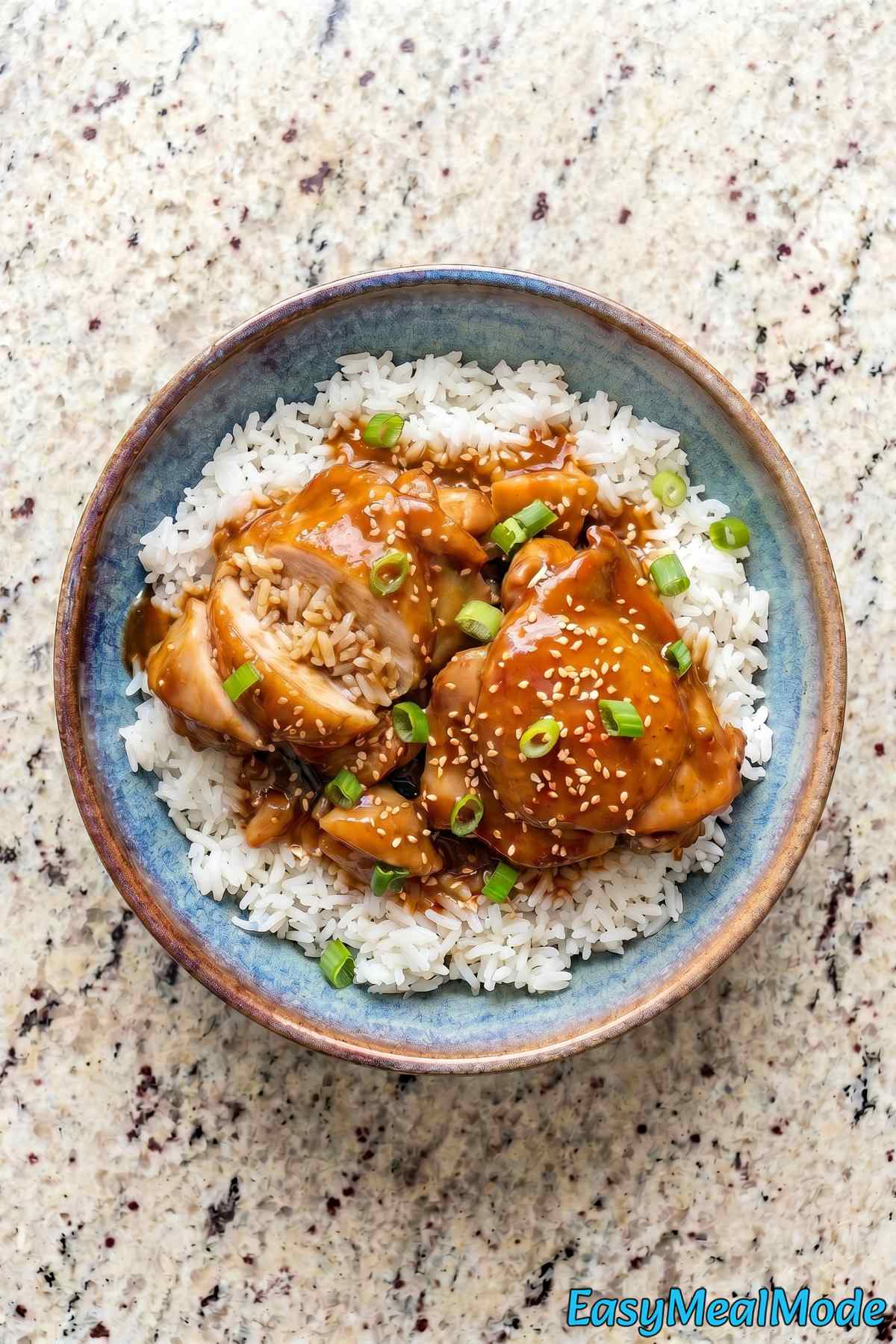 Juicy honey bourbon chicken in slow cooker
