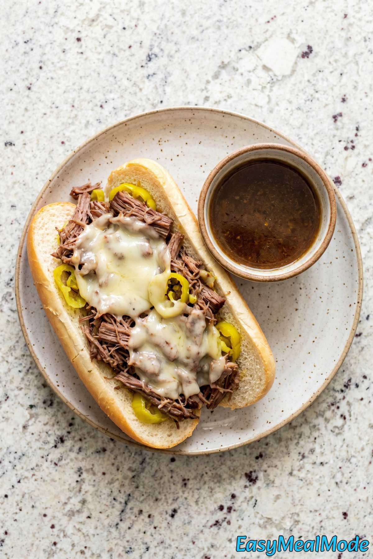 Comforting slow cooker Italian beef sandwich