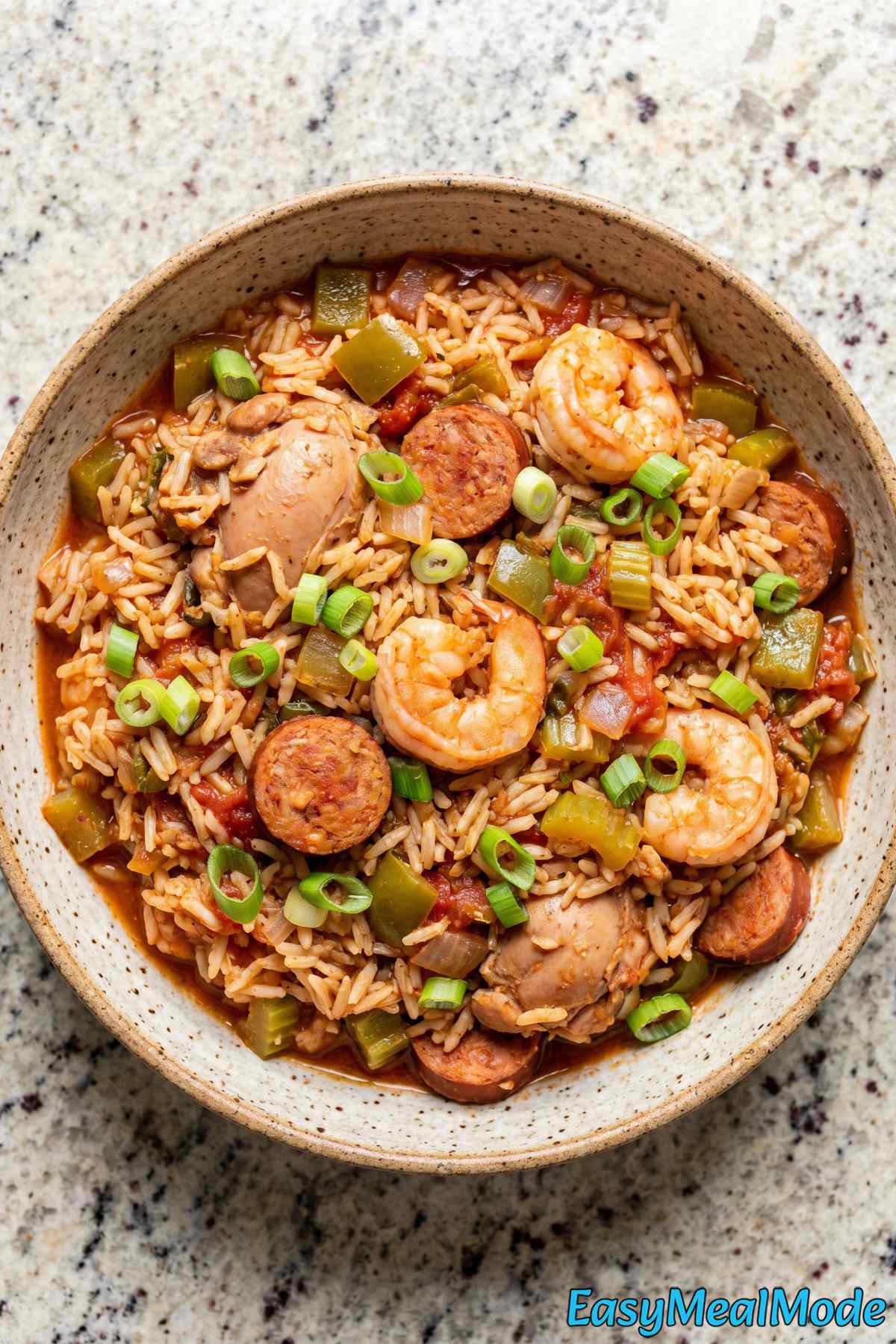 Comforting slow cooker jambalaya serving