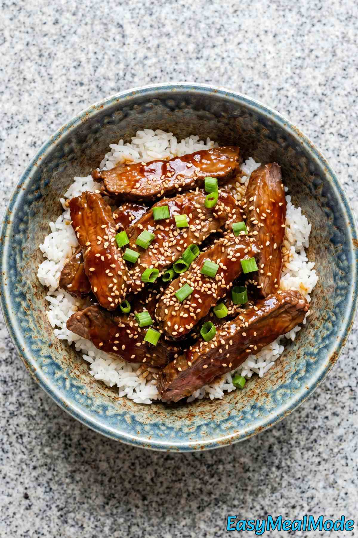 Flavorful slow cooker Korean beef serving