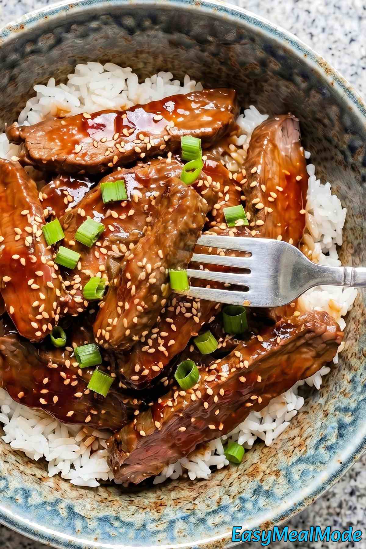 Rich slow cooker Korean beef with sesame