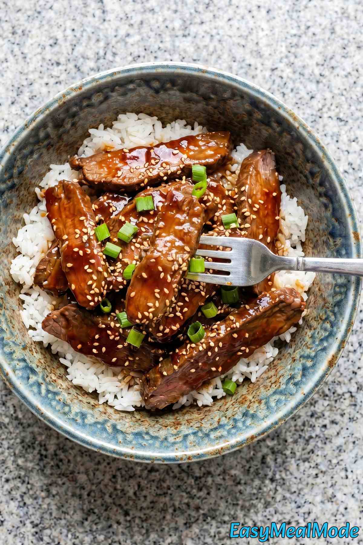 Mouthwatering slow cooker Korean beef plated