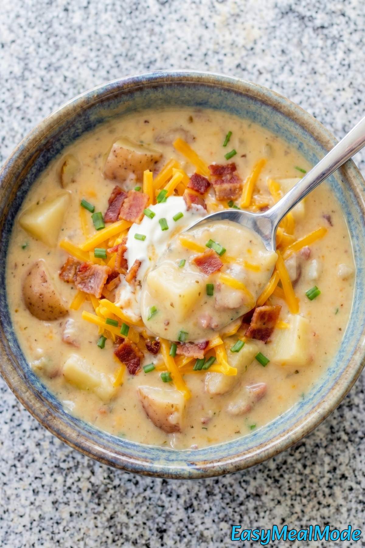 Thick slow cooker loaded potato soup