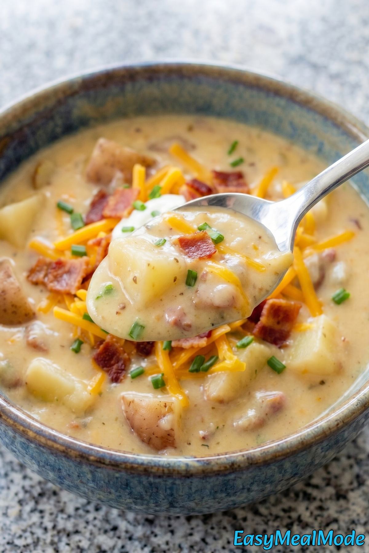 Wholesome slow cooker loaded potato soup