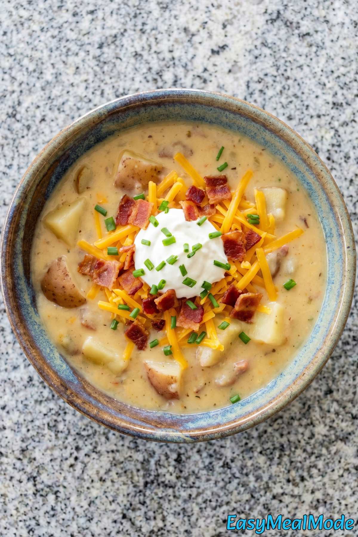 Comforting slow cooker loaded potato soup