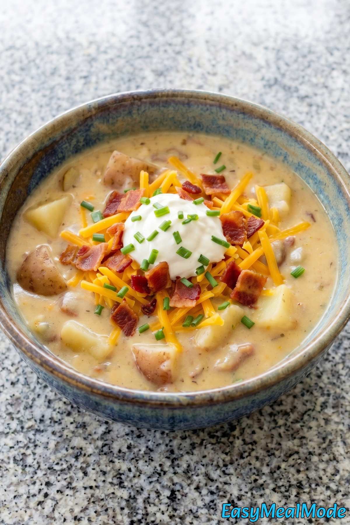 Savory slow cooker loaded potato soup